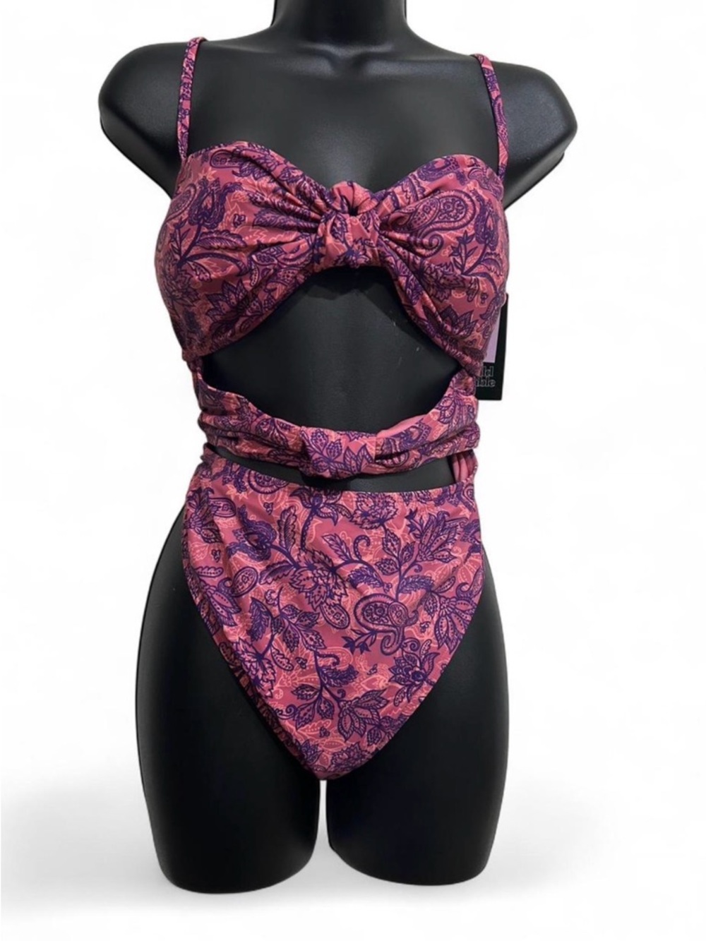 Wild Fable Pink Paisley Cutout Bikini- One Piece - Picture 5 of 5